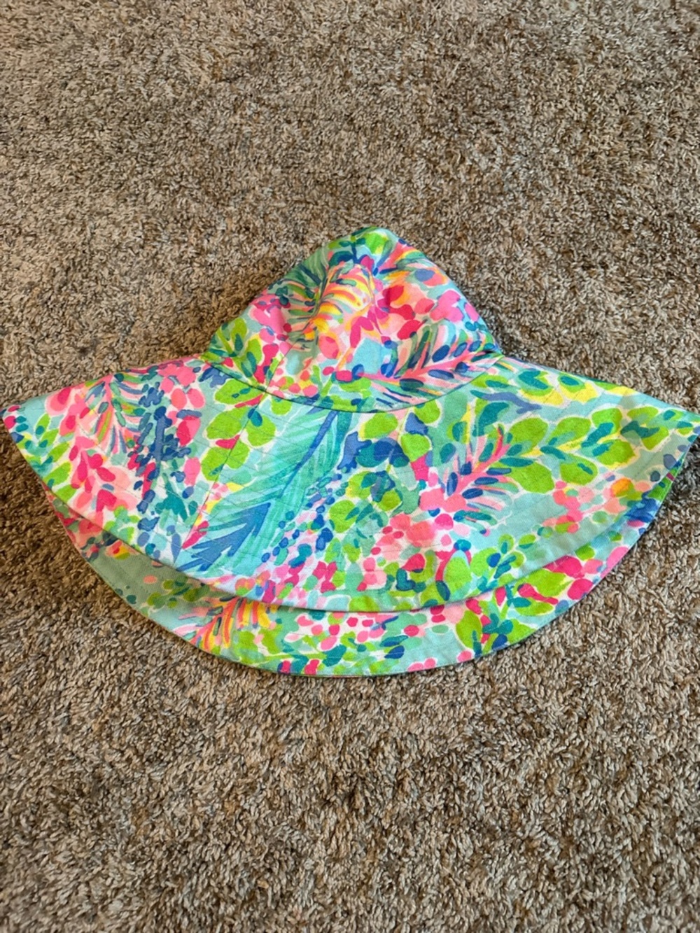 Lilly Pulitzer Pink, Blue & Green Floral Sun Hat